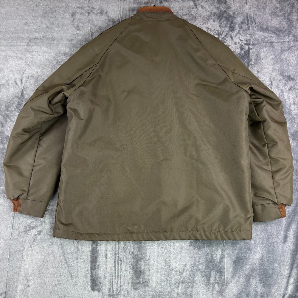 VTG 1980s Sears The Men's Store Sherpa Lined Jacket Size 44 Olive Green Workwear - Picture 15 of 15